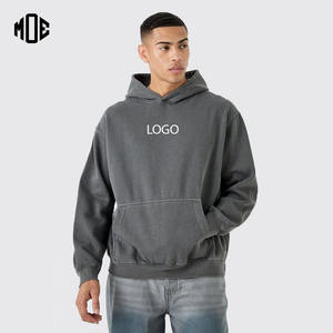 Logotipo de pantalla personalizado 100% algodón en relieve de gran tamaño Drop Shoulder Hoodie Transpirable Boxy Style Winter Heavyweight 3D Charcoal Men - Product Image 1