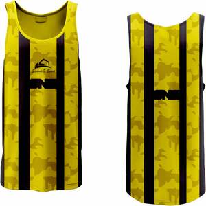 Haute qualité hommes Compression Stringer réservoir grande taille décontracté creux haut respirant tricoté Racer Back Design pour la musculation - Product Image 3