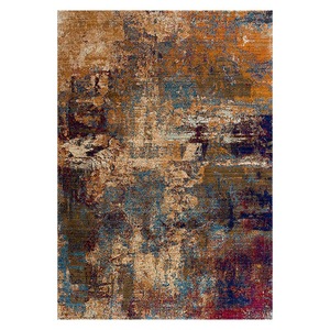 Alfombra de Chenilla Lavable a Máquina, Antideslizante, con Diseño Abstracto Contemporáneo Impreso Digitalmente, Color Rojo Borgoña, Modelo LXDP-1008 de RUGS DEPOT, Venta al Por Mayor - Product Image 1