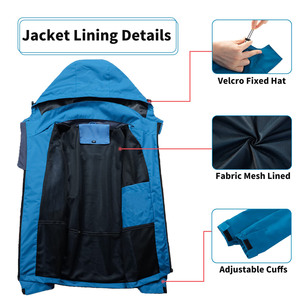 Hommes Femmes 300gsm Sports de plein air Hard Shell Veste imperméable pour la randonnée alpinisme tourisme Fermeture éclair personnalisable - Product Image 5