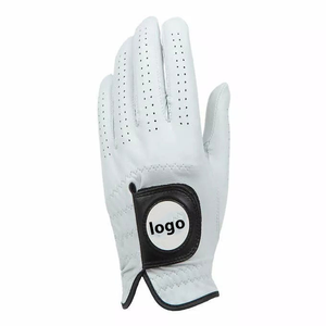 Gants de golf en cuir Cabretta véritable blanc droitier de haute qualité avec dragonne réglable et fermeture à crochet et boucle pour hommes - Product Image 3