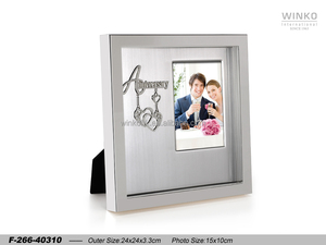 Winko ANNIVERSARY Metal Photo Frame Picture Frame 10X15Cm "Anniversary" <b>Shadow</b> <b>Box</b> Photo Frame, W/ 9 Pcs China Stones, Sil Pl... - Product Image 1