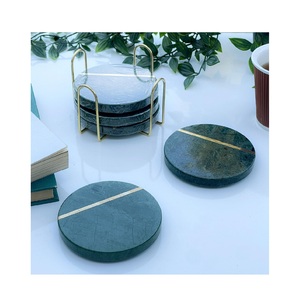 Posavasos de mármol de piedra de lujo Mejor diseñador Venta al por mayor Posavasos de piedra redonda natural Venta más vendida - Product Image 5