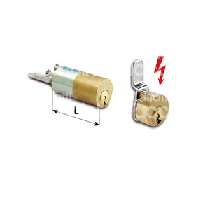 Par de cilindros para cerraduras eléctricas art. 680 - 681 Latón satinado - Product Image 1