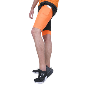 Vente en gros Short de fitness de compression athlétique personnalisé pour hommes 2-en-1 Short de sport en maille pour la course à pied et l'entraînement Marque privée Votre logo - Product Image 2