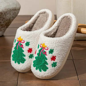 Zapatillas Casuales de Invierno con Diseño de Árbol de Navidad, Antideslizantes, Punta Cerrada, Chaussons Hiver, Sapin De Noel, Plantilla y Suela de EVA TPR - Product Image 2