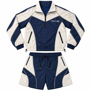 Nuevo Conjunto de Chaqueta Cortavientos y Pantalones Cortos para Hombre, Ecológico, Color Sólido, Talla y Color Personalizables, Servicio OEM, Ropa Urbana, 100% Poliéster - Product Image 1