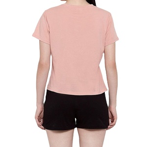Ensemble 2 pièces pour femme personnalisé avec logo OEM, été, manches courtes, en Spandex/Polyester, prix abordable, vente en gros HI 2026 - Product Image 4