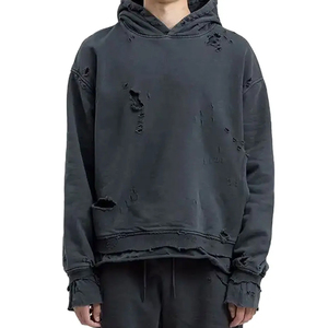 Meilleure vente nouveau Design hiver hommes en détresse sweats à capuche 100% coton polaire haute qualité couleurs personnalisées Offre Spéciale tendance - Product Image 1