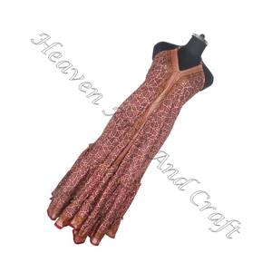 Robes indiennes en soie Vintage faites à la main, vêtements tendance d'été et de plage, robe longue pour filles - Product Image 5