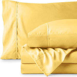 Ensemble de literie de luxe draps en microfibre housses de couette draps housse pour ensembles de lit ultra doux sans plis élastique ajusté - Product Image 6