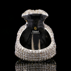 Anillo personalizado de oro blanco de 10 quilates para hombre, signo de dólar completamente helado, corte brillante, claridad VVS, estilo Hip Hop, diamante, fiesta de piedra principal - Product Image 4