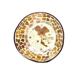 Vajilla decorativa de fruta con incrustaciones de cáscara de huevo antigua, cuenco de coco hecho a mano moderno ligero de Vietnam de alta calidad - Product Image 1