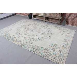 Tapis vintage de grande taille 5,8 x 9,1 pieds, tapis turc à bordures blanches - Product Image 2