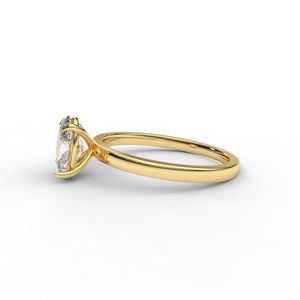 IGI Certified Oval Cut Lab Grown Diamond Solitaire Engagement <b>Ring</b> in 9K Rose / White & Yellow Gold - Product Image 2