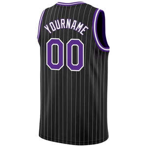 Maillots de basket-ball sans manches à col rond avec broderie 3D personnalisée, logo personnalisé, impression numérique personnalisée pour adultes, respirant, 100% polyester - Product Image 2