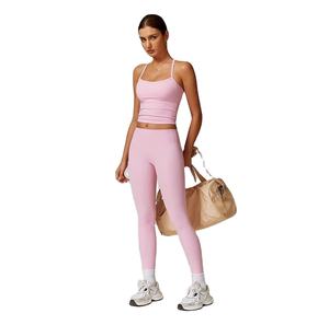 Conjunto de Yoga para Mujer, Transpirable, de Secado Rápido, Ecológico, Elástico en Cuatro Direcciones, Poliéster y Spandex, Leggings de Cintura Alta sin Costuras, Logotipo Personalizado OEM - Product Image 2