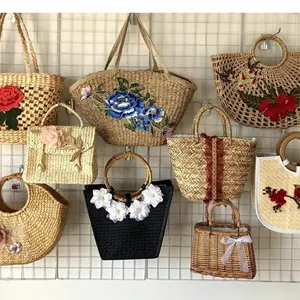 Low Price Beach Bag Water Hyacinth Handbag Wholesale Straw Bag Tote Update Trendy Design For You