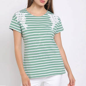 Venta al por mayor de calidad superior de color sólido mujeres camiseta transpirable ligera Camiseta de algodón para las mujeres - Product Image 4