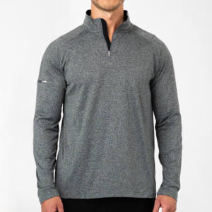 Chine vente en gros col zippé solide respirant Fitness solide Golf pull à manches longues personnalisé quart de fermeture éclair - Product Image 1