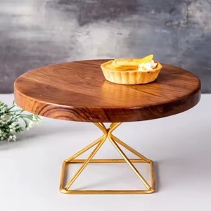 Support à gâteau en bois de la meilleure qualité Plateau de service en bois à 2 niveaux avec accent d'oiseau Parfait pour servir gâteau Cupcake Sweet Holder - Product Image 4