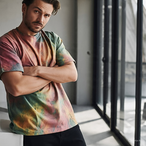 เสื้อยืดวินเทจผ้าเจอร์ซีย์แอซิดจากกรดเสื้อครอปผ้าฝ้าย250แกรมโอเวอร์ไซส์ทรงหลวมดีไซน์ครอปสำหรับผู้ชาย - Product Image 6