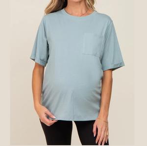 Nouveaux T-shirts de maternité et d'allaitement pour femmes 2026, amples, respirants, séchage rapide, imprimés, 100% coton, vente en gros, grossesse - Product Image 1