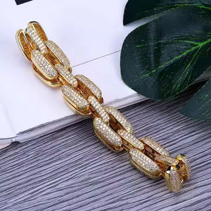 Bracelet de tennis unisexe élégant en zirconium cubique AAA Hip Hop glacé or CZ cadeaux pour mariage et anniversaire - Product Image 3