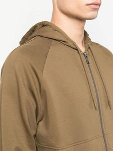 Veste zippée solide à manches longues avec capuche de couleur marron avec logo personnalisé de marque pour hommes hiver pour hommes - Product Image 5