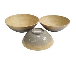 Conjunto de 3 cuencos de bambú hechos a mano, juego de ensaladas naturales respetuosas con el medio ambiente, cuenco hecho en Vietnam, la mejor calidad, nuevo diseño - Product Image 1