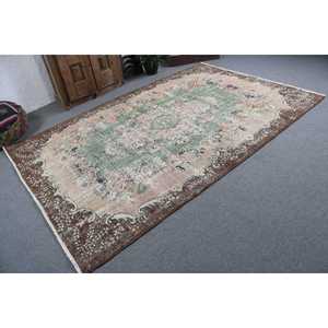 Vintage Turkish Rug, Large 5.9x9.1 ft (180x278 cm) Rug, <b>Brown</b> Patchwork <b>Wool</b> Rug - Product Image 2