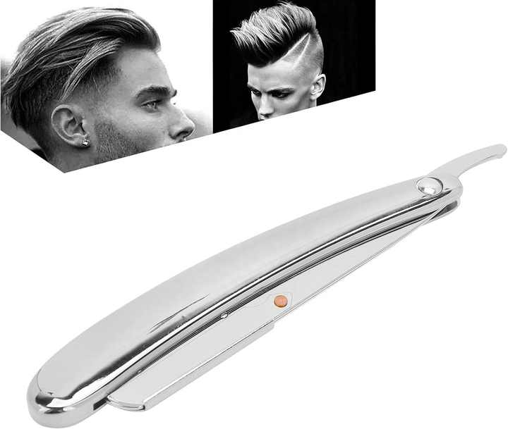 Straight Razor, Stainless Steel Men's Straight Edge Razor Manual Razor for Barber Home and Eco Friendly