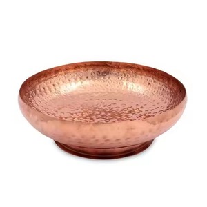 ชามเสิร์ฟอาหารทองแดง ชามตอกลาย ชามผลไม้ลายตอก สำหรับวางบนโต๊ะ - Product Image 1