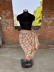Bagru Dabu ผ้าพันคอสไตล์ฤดูร้อนโสร่งสำหรับผู้หญิงผ้าโสร่งบิกินี่คุณภาพสูงผ้าโสร่งพิมพ์ลายบล็อกได้ตามต้องการ - Product Image 2