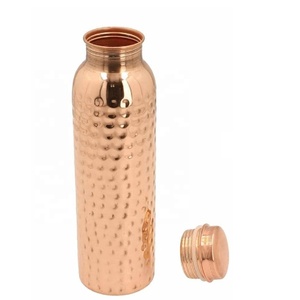 Botella de agua de cobre martillado, recipiente de cobre puro Ayurvédico, botella de agua para yoga, botella de agua de cobre para beber, novedad - Product Image 2