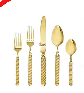 latest design <b>golden</b> finished metal stainless steel wedding party decor cutlery for hotel restaurant and <b>bar</b> - Product Image 5