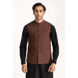 Chaleco Bordado Marrón para Hombre, Ropa Exterior Formal a Prueba de Viento, Logotipo Personalizado Disponible, Tallas Grandes Disponibles, Lona, Poliéster, Tejido de Punto - Product Image 6