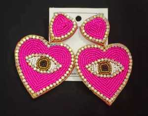 ต่างหูห่วงไข่มุกสีสันสดใสสไตล์อินเดียวินเทจชุบทองสำหรับผู้หญิงแต่งงาน - Product Image 3