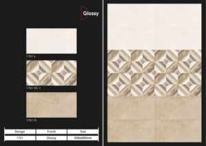 Carreaux muraux en céramique 300x600mm pour salle de bain et cuisine, finition brillante mate effet sucre, design mural intérieur luxueux, décoration moderne. - Product Image 3