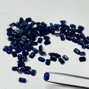 Saphir bleu naturel, forme octogonale, taille radiant, émeraude facettée, pierre précieuse en vrac pour bijoux, certifiée, 2x4 mm à 8x10 mm - Product Image 3