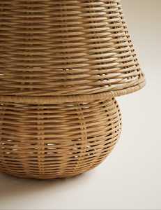 โคมไฟหวายสานข้างเตียงสีธรรมชาติ, โคมไฟข้างเตียงสไตล์โบฮีเมียนสำหรับห้องนอนห้องนั่งเล่น - Product Image 4