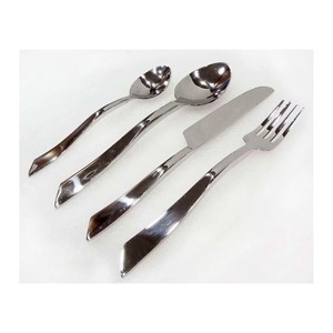 Stainless Steel <b>Set</b> Of 4 Flatware Pcs Ideal Kitchen Tabletop Dining Home Use Silver Color Plated Cutlery Newest Design Handle - Product Image 1