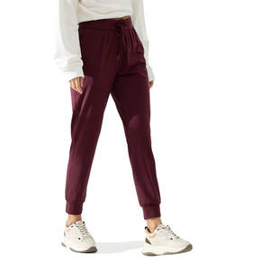 Pantalon de jogging en coton marron pour femmes taille XL Super confortable respirant polaire soie Logo personnalisé coupe ample Streetwear plat hiver - Product Image 2
