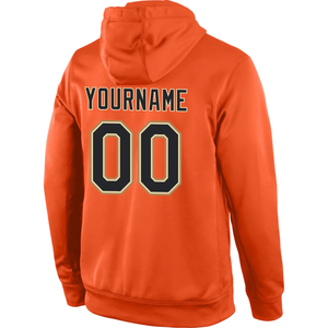 Sudadera con Capucha Personalizada con Estampado de Sublimación Invernal Naranja, Nombre del Equipo Personalizado, Número, Sudadera Deportiva, Ropa Deportiva de Entrenamiento Unisex para Equipo - Product Image 3