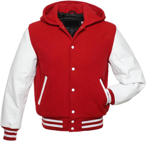 Custom <b>Men's</b> Vintage Wool Chenille Varsity <b>Jacket</b> Light Fleece Hood Embroidered Letterman Baseball Design Winter Pattern - Product Image 4