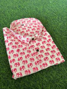 Men Shirt Pure Cotton Indian Handprinted Relaxed Summer Cool Comfortable Garden Boho <b>Beach</b> Picnic Urban Man Shirts For <b>Gifts</b> - Product Image 3