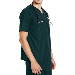 Men's Professional <b>Scrub</b> <b>Tops</b> V-Neck Breathable Cotton Polyester Spandex Needle Detection Customizable Hospital Workwear Stylish - Product Image 3