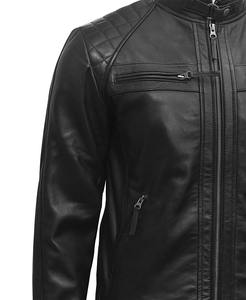 Chaqueta de Cuero con Logotipo Personalizado, Chaqueta Bomber Formal de Primavera para Motociclistas, Fabricada en Fábrica con MOQ Bajo, Impermeable - Product Image 4