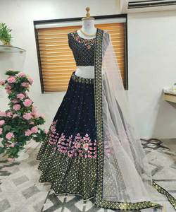 Precio al por mayor en el trabajo de secuencia de hilo de Georgette de moda Lehenga Choli Dupatta estilo paquistaní desgaste del partido Saree eventos - Product Image 1
