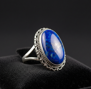 Handcrafted <b>Lapis</b> <b>Lazuli</b> <b>Ring</b> Jewelry Hot Sale Women's Fashion <b>Ring</b> with 925 Silver Band Custom Party Gift OEM Available - Product Image 4